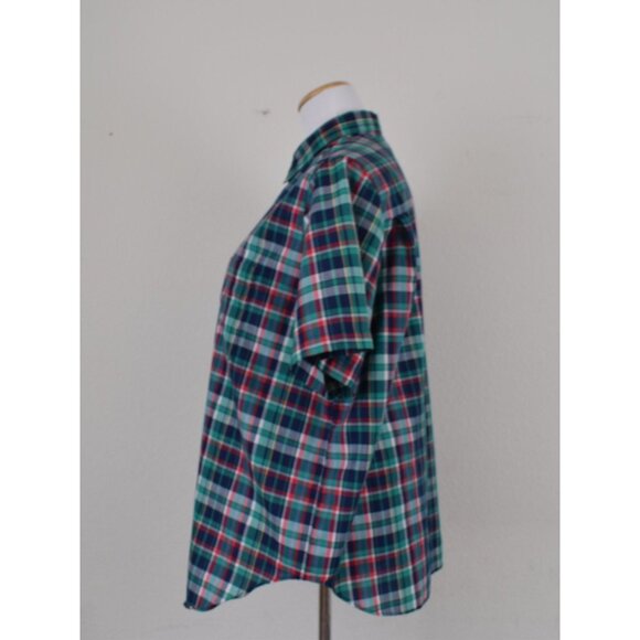 Vintage 90s Plaid Button Down Blouse - Picture 4 of 9